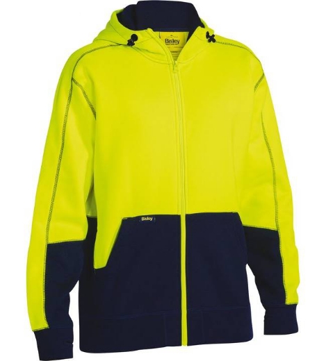 Picture of Bisley, Hi Vis Zip Front Fleece Hoodie